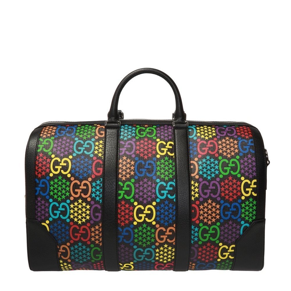 ❌❌ Gucci Psychedelic holdall duffle black rainbow multicolor weekend travel bag - Picture 5 of 8